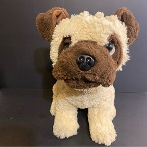 Hug Fun Plush Pug Stuffed Dog Tan Brown 14” Tall
